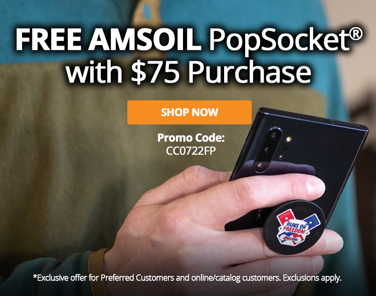 Free AMSOIL PopSocket with $75 Purchase